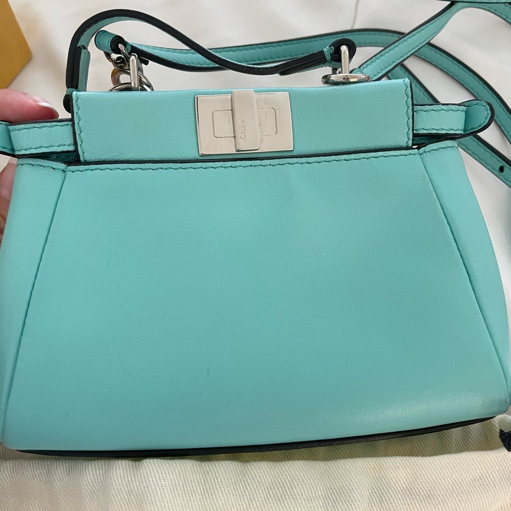 FENDI
Nappa Micro Peekaboo Iconic Satchel Turchese